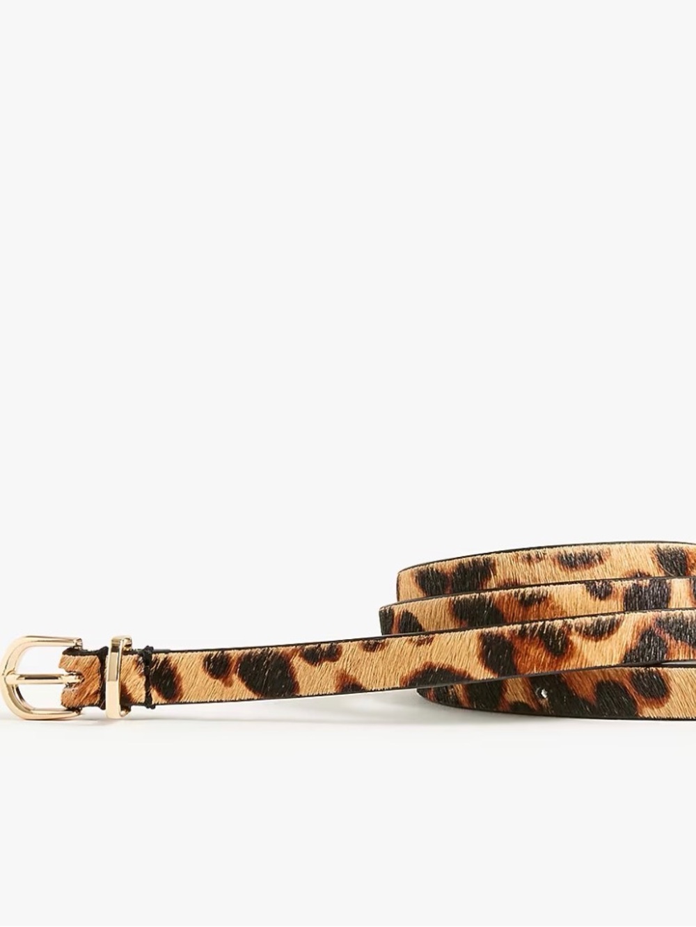 NWT J.Crew Skinny Leopard Calf Hair Belt Womens M/L Medium Large Preppy Classic